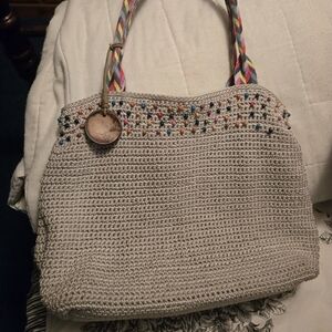 The Sak Cream Tote with Braided Handle